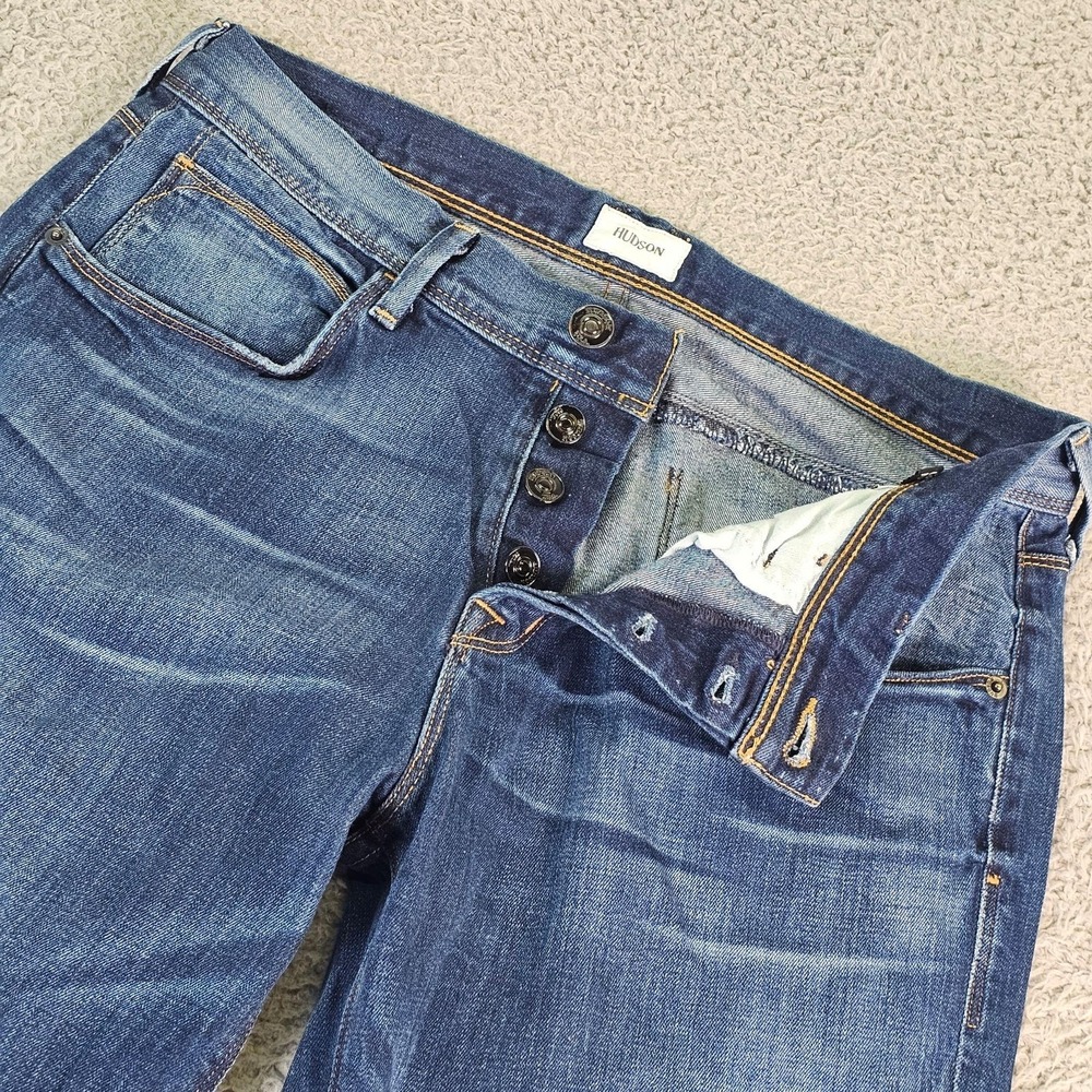 Hudson Jeans Mens 32x32 Blue Straight Leg Stretch Denim Medium Wash M633DCC